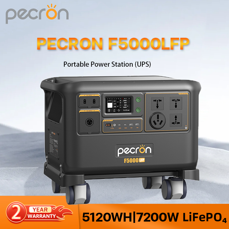【รุ่นใหม่】PECRON F5000LFP Portable Power Station 7200W/5120Wh  การชาร์จเร็วสำหรับกรณีฉุกเฉิน ไฟดับ และการตั้งแคมป์