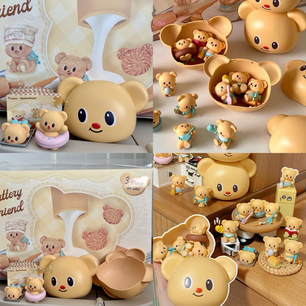 Funism Butter Bear Baking MINI Bear Head Mystery Box Butterbear Baked With Love Series Chubby Face ก