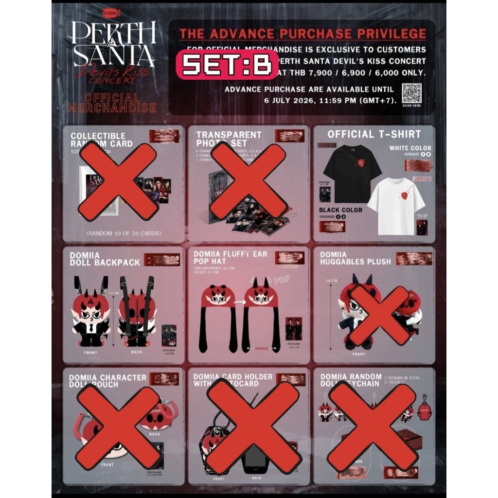 {🚚พร้อมส่ง}(Set:B) GMMTV Perth Santa Davil's Kiss Concert