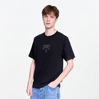 PLAYBOY 08PB เสื้อยืด เสื้อผ้าผู้ชาย/เสื้อ/เสื้อยืดสีดำ รุ่น P1MT265TB115BK