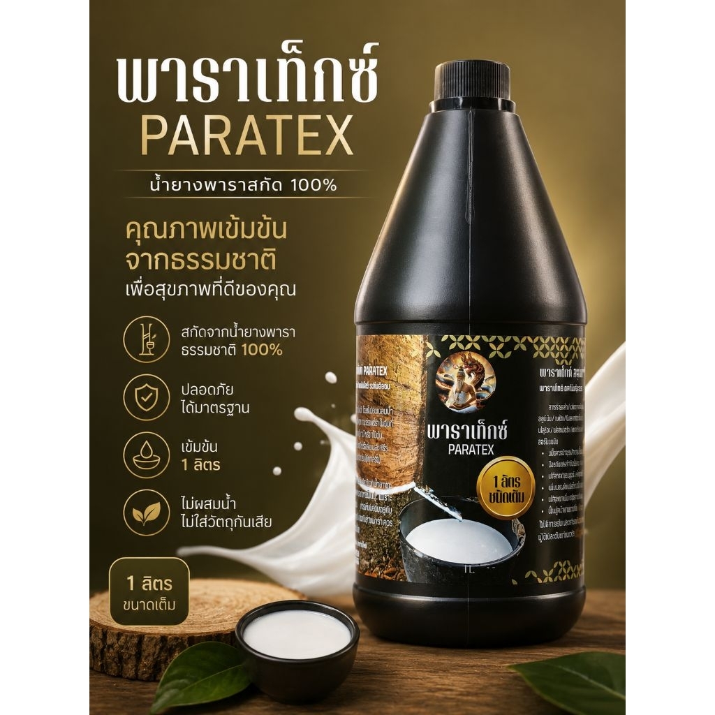 [1 ลิตร] พาราเท็กซ์ 1 ลิตร แถมฟรีแปรงทา 1 นิ้ว