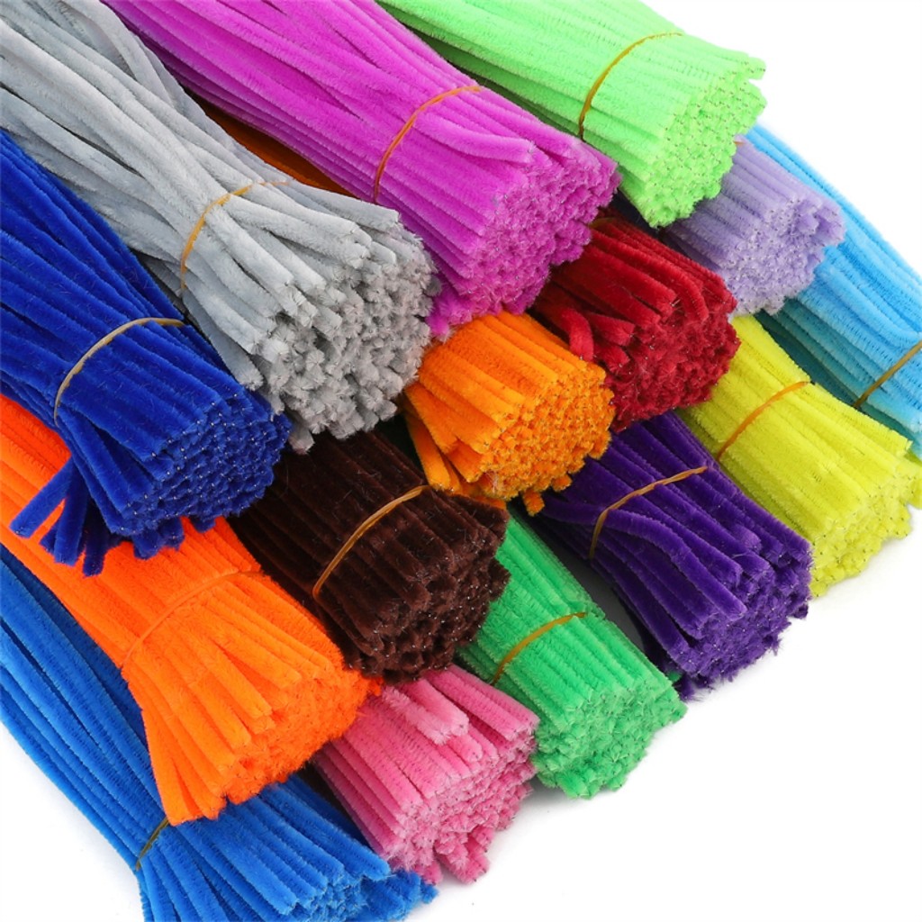 เส้นลวดกำมะหยี่เนื้อแน่นพิเศษ สีมาคารอง ยาว30cm สำหรับทำดอกทิวลิป-ดอกทานตะวัน งานฝีมือเด็ก-งานประดิษฐ์ DIY