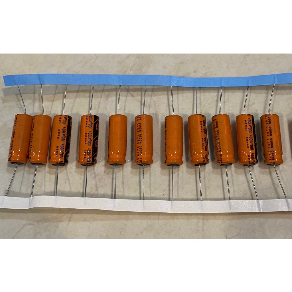 Sprague Capacitor AXIAL ELECTROLYTIC CAPACITOR คาปาซิเตอร์ 100uf / 100v (แพค 2 ตัว)