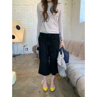 📍พร้อมส่ง ดำ ครีม📍10369# กางเกง cargo งานมีกระเป๋าข้าง มีเชือกรูดช่วงเอว เนื้อผ้าดี ทรงสวย TAG:WG.WE 🇰🇷