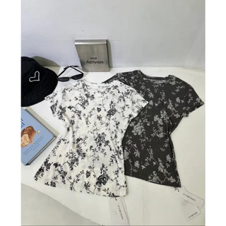 A1081 เสื้อยืดลายจุด & ลายดอก ไอเทมใส่ง่าย แมทช์ได้ทุกวัน ทรงเบสิก
