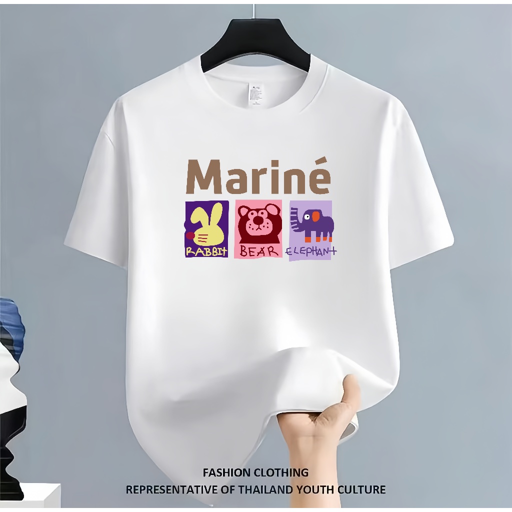 OOOK Official ✨ส่งจากไทย✨ ลูกสุนัขการ์ตูน เสื้อยืดคอกลม พิมพ์ลาย เหมาะสำหรับทั้งชายและหญิง เหมาะกับวัยรุ่น S-3XL