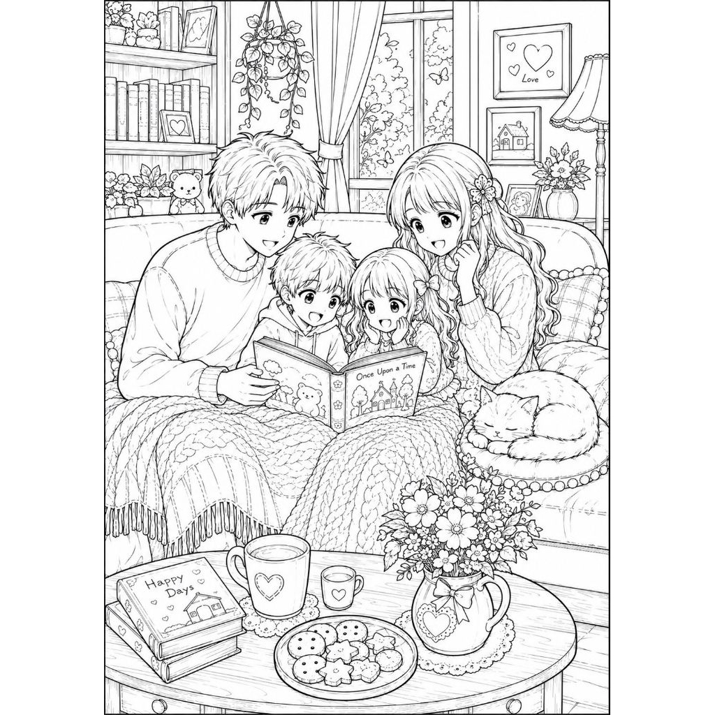 Sale สมุดระบายสี Cozy family ภาพสวยมากกกกก รูปที่ 7