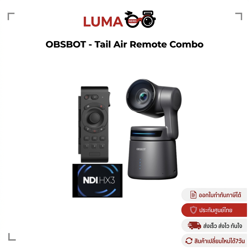 OBSBOT - Tail Air Remote Combo เว็บแคม 4K 30p พร้อมรีโมทคอนโทรล ประกันศูนย์ไทย