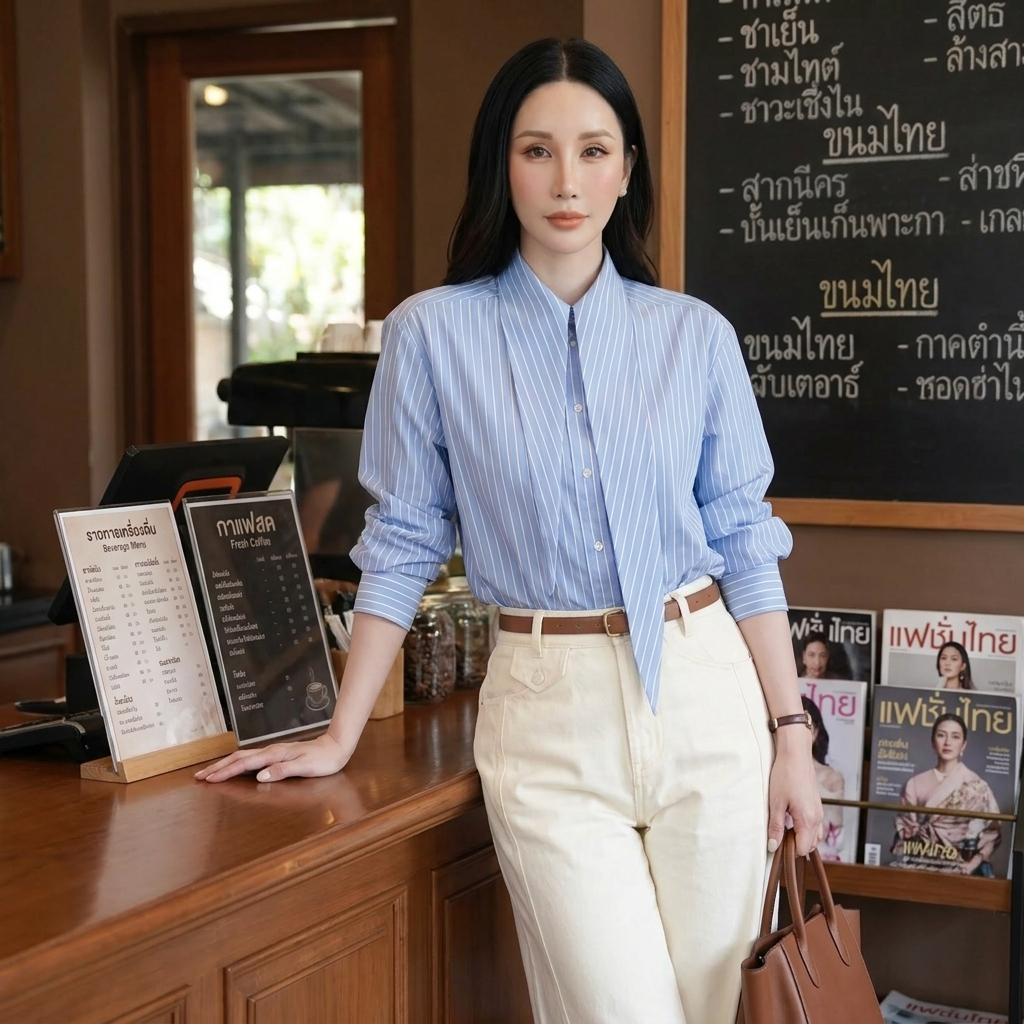 CT333 เสื้อเชิ้ตทำงาน ดีไซน์เรียบหรู(เฉพาะเสื้อ)