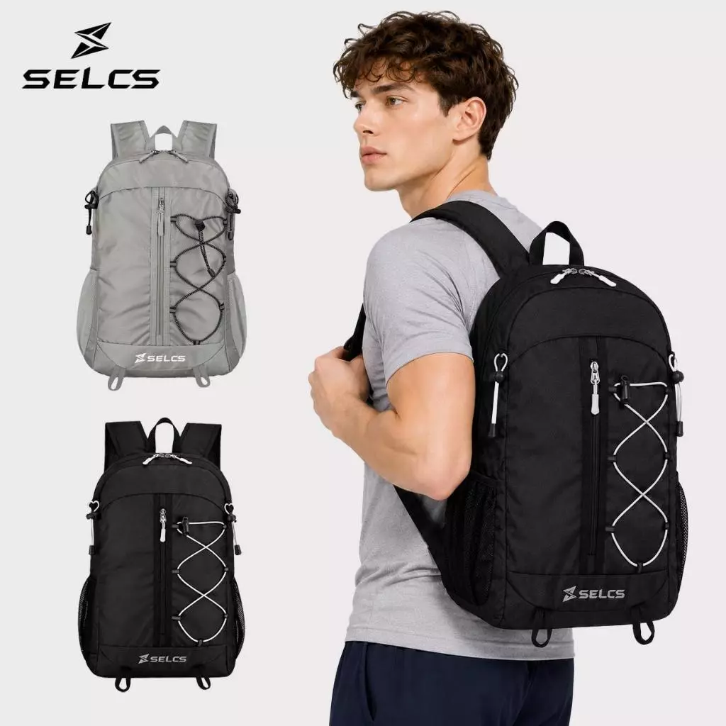 SELCS กระเป๋าเป้พับได้ กันน้ำ กระจายน้ำหนักสะบาย มีแถบสะท้อนแสงกลางคืน สำหรับเดินป่า ท่องเที่ยว L43