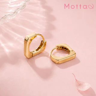 Motta Earring ต่างหูห่วงชุบทองคำขาว มินิมอลแบบมีสไตล์ ด้วยดีไซน์สี่เหลี่ยมสุดคลาสสิก
