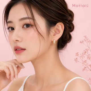 Motta Earring ต่างหูห่วงชุบทองคำขาว ลายเพชรรุ่นขายดี ดีไซน์คลาสสิก ใส่ได้ตลอด