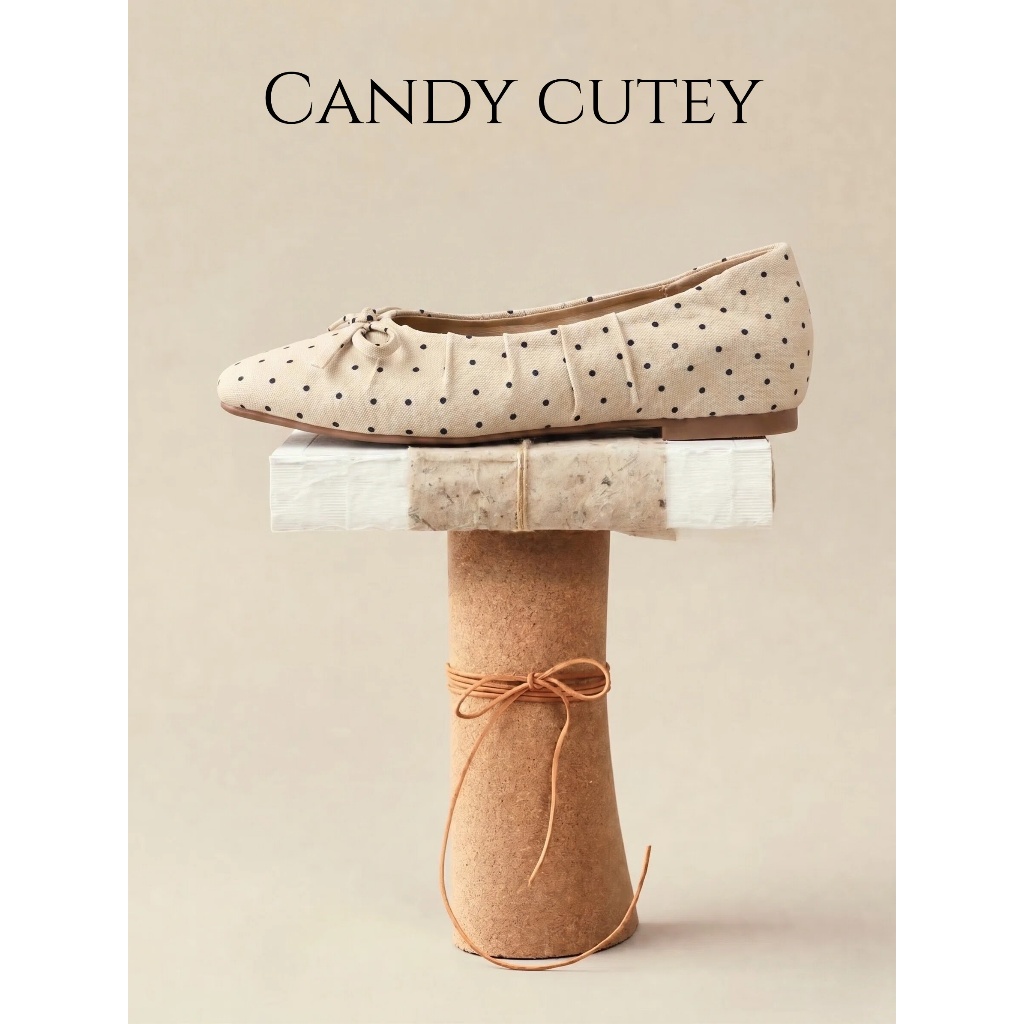 CandyCutey รองเท้าแฟลตโบว์ผู้หญิง มีพื้นสูงในซ่อน สบายมาก เหมาะเท้ากว้าง มีหลายเฉดสี เข้ากับทุกชุด สำหรับทำงานและใช้ประจ