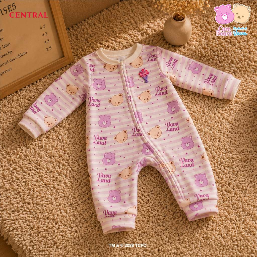 Thelandofvava 🐻LOOK29 - VNXB2041 ชุดนอนเด็กอ่อนซิป Bodysuit unisex 🐻 Care Bears (Gummy Bear) ลิขสิทธ