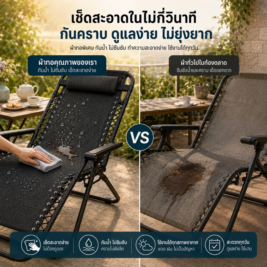 EF เก้าอี้พับแคมป์ปิ้ง ปรับเอนนอนได้ เตียงสนามพกพา thumbnail 7