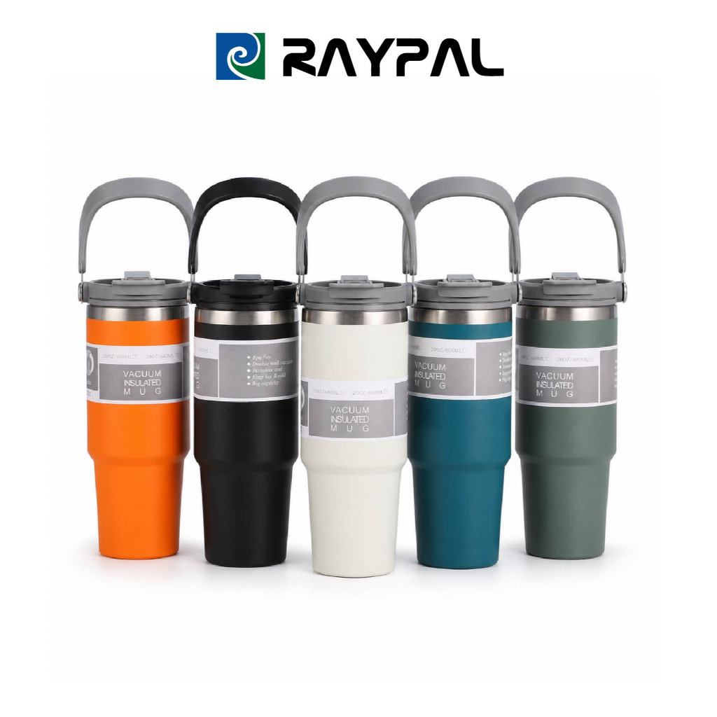 กระติกน้ำสแตนเลส 304 ฝาจับ 600ml/900ml ความจุใหญ่ ปิดกันน้ำ มีหลายสี