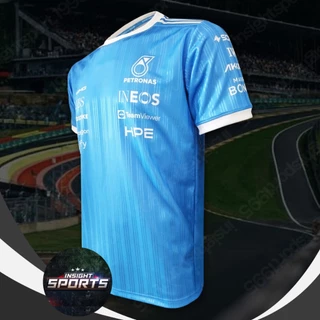 เสื้อF1 คอกลมแขนสั้นฟอร์มูล่าวัน ทีม ปิโตรนาส รุ่น สีฟ้า #FM0215 พิมพ์ทั้งตัว ไซส์ S-5XL