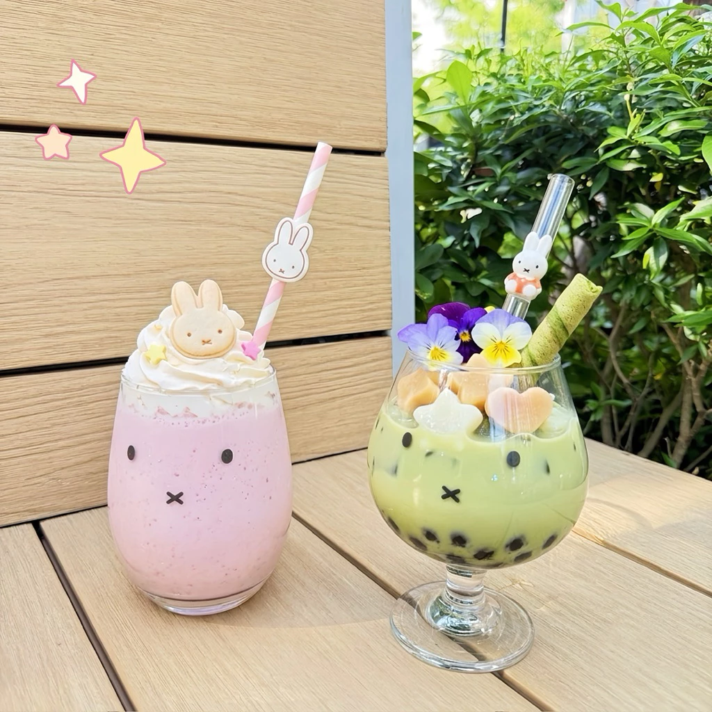 แก้ว miffy มิฟฟี่ กระต่ายน่ารัก แก้วใส่กาแฟ มัทฉะ วัสดุแก้ว