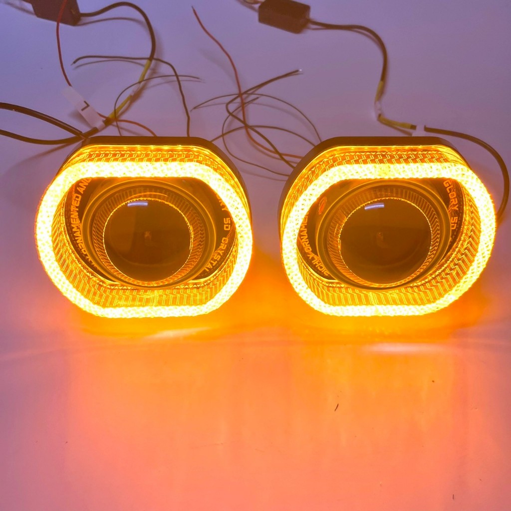 เลนส์โปรเจคเตอร์ Bi LED 3 นิ้ว Green HD lens 5D i8 O 12V 150W 6000k ไฟหน้า รถยนต์ h4 h7 h1 h11 9005 