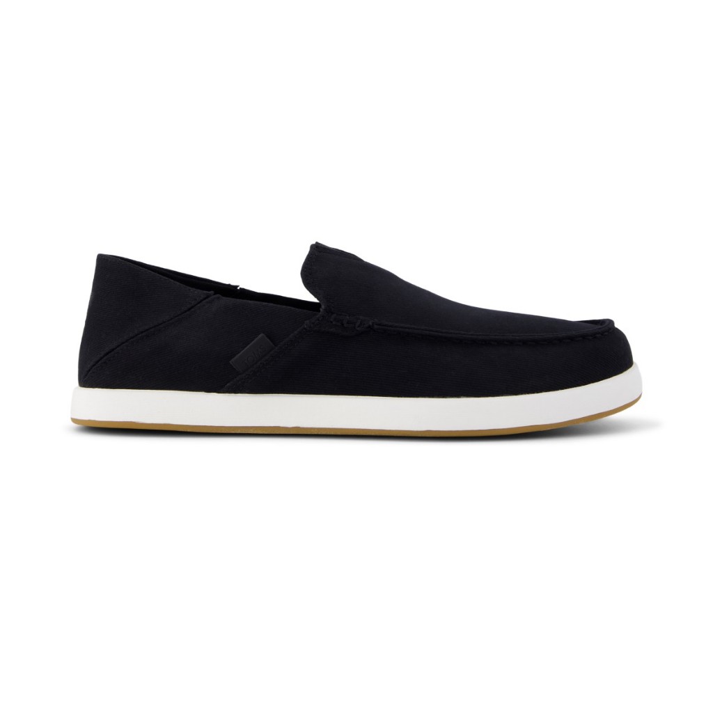 TOMS รองเท้าลำลองผู้ชาย สลิปออน รุ่น Alonso Loafer Drizzle Black Vintage Twill (CH) รองเท้าลิขสิทธิ์