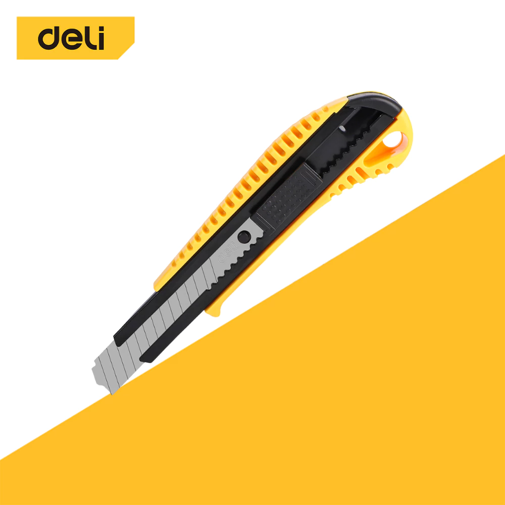 Deli ​คัตเตอร์ มีดคัตเตอร์ อเนกประสงค์ คัตเตอร์จิ๋ว 18mm พกพาง่ายๆ มีดคัทเตอร์โลหะผสมเหล็ก Cutter