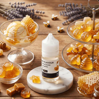กลิ่นผสมอาหารเข้มข้น กลิ่นน้ำผึ้ง (Honey) Flavour, ละลายน้ำ ( Water Soluble ) 30 g, 100 g