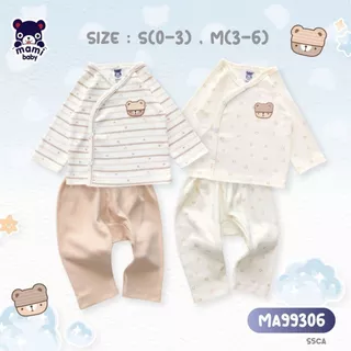 Mami Baby ชุดเด็ก 0-6 เดือน รุ่นกระดุมสแน็ปหน้า (1 ตัว) แขนยาว+ขายาว ผ้าคอตตอน ใส่สบาย | BabyTrend