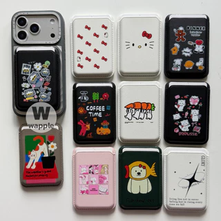 wapple-MagSafe Wallet Card Stand ลายการ์ตูน กระเป๋าติดโทรศัพท์ใส่บัตรได้2ใบ