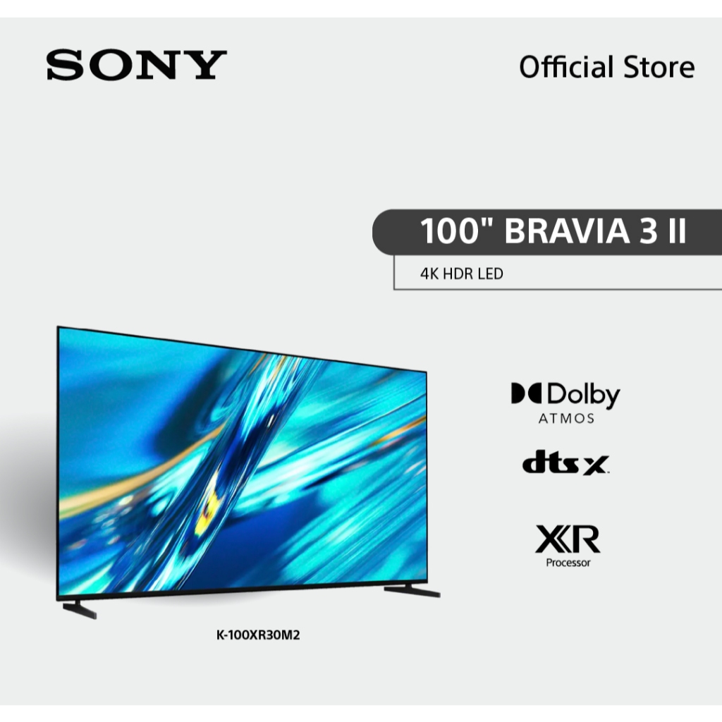 Sony BRAVIA 3Ⅱ ทีวี 100 นิ้ว รุ่น K-100XR30M2 4K 120hz Dolby Vision/Atmos Google TV | XR Triluminos 