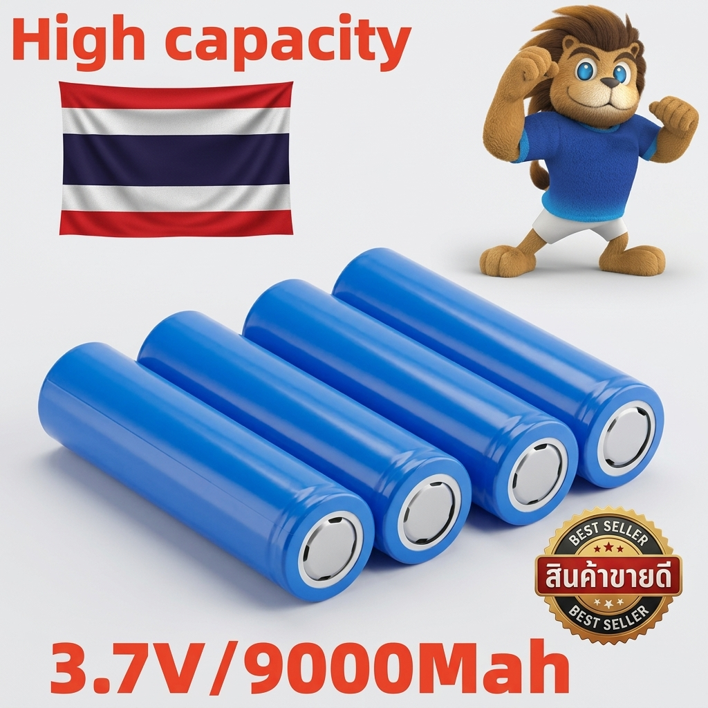 ของแท้ 18650 ถ่านชาร์จ แท้จากโรงงาน 18650 3.7V 9000 mAh Lithium Ion 18650 ราคาต่อก้อน