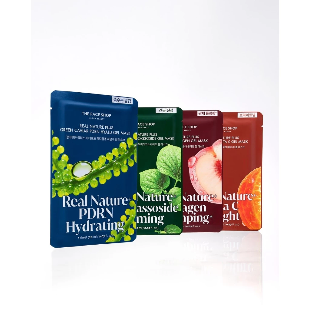 (1แผ่น) THE FACE SHOP REAL NATURE PLUS GEL MASK มาส์กเจลลี่ แนบสนิทผิว อ่อนโยน ผิวแลดูอิ่มฟู ฉ่ำน้ำ และสุขภาพดี