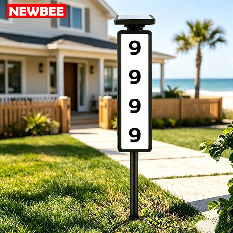NEOBEE ไฟแบบป้าย ปักสนามโซล่าเซลล์ แสงวอร์ม โคมไฟ ป้ายบ้านเลขที่พลังงานแสงอาทิตย์