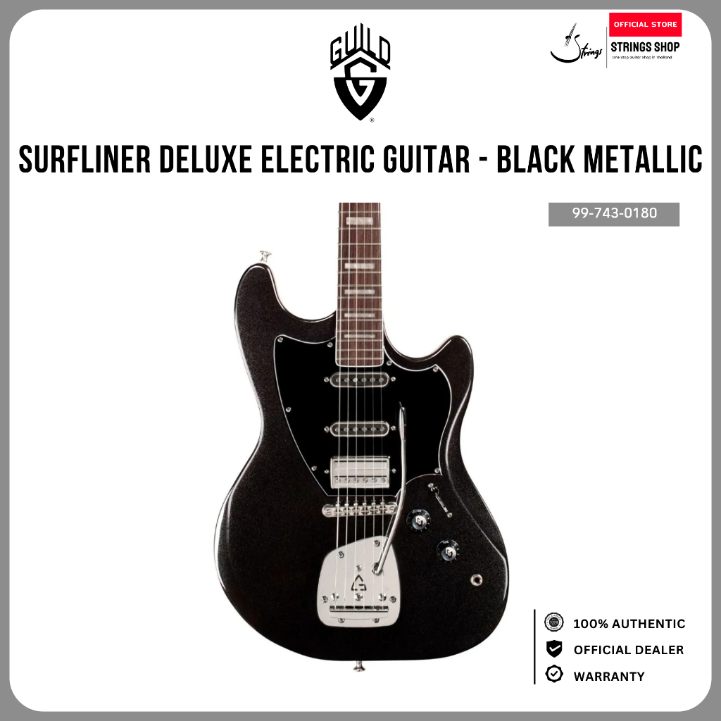 กีตาร์ไฟฟ้า Guild Surfliner Deluxe Electric Guitar - Black Metallic