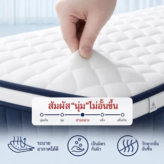 QUGOO ที่นอนสปริง M3 สีดำ มี 20/30 ซม. ให้เลือก คุ้มตั้งแต่เริ่มต้นจนถึงพรีเมียม แน่นทน นอนสบาย แถมหมอนฟรี 1 ใบ