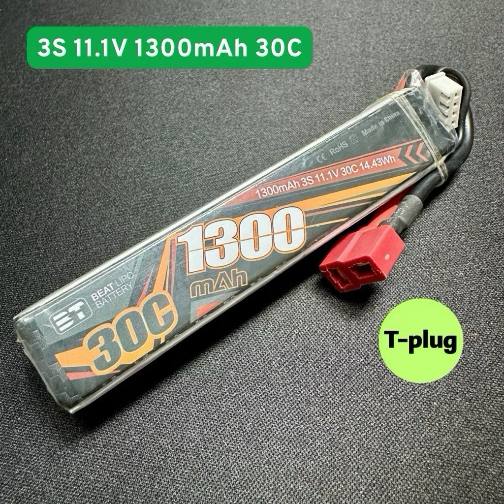 BT Lipo(Stick) 3S 11.1V 1300mAh 30C BT ปลั๊ก T-plug