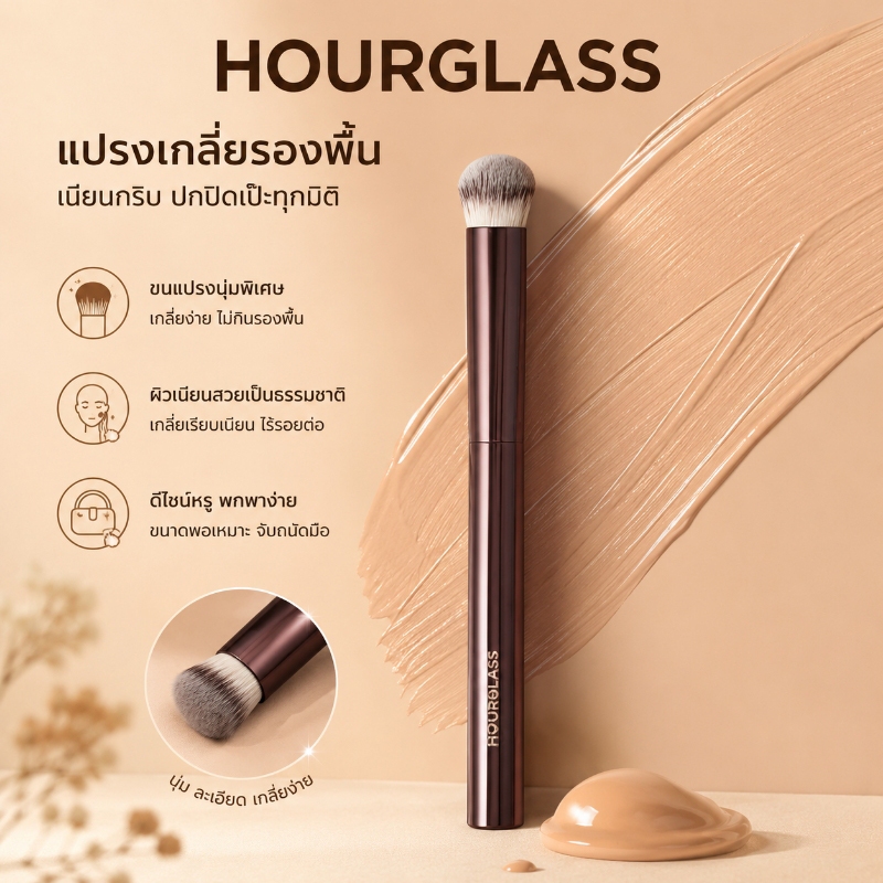 HOURGLASS Concealer Brush แปรงเฉพาะสำหรับลบรอยดำ จุดด่าง รอยสิว และวงคล้ำใต้ตา