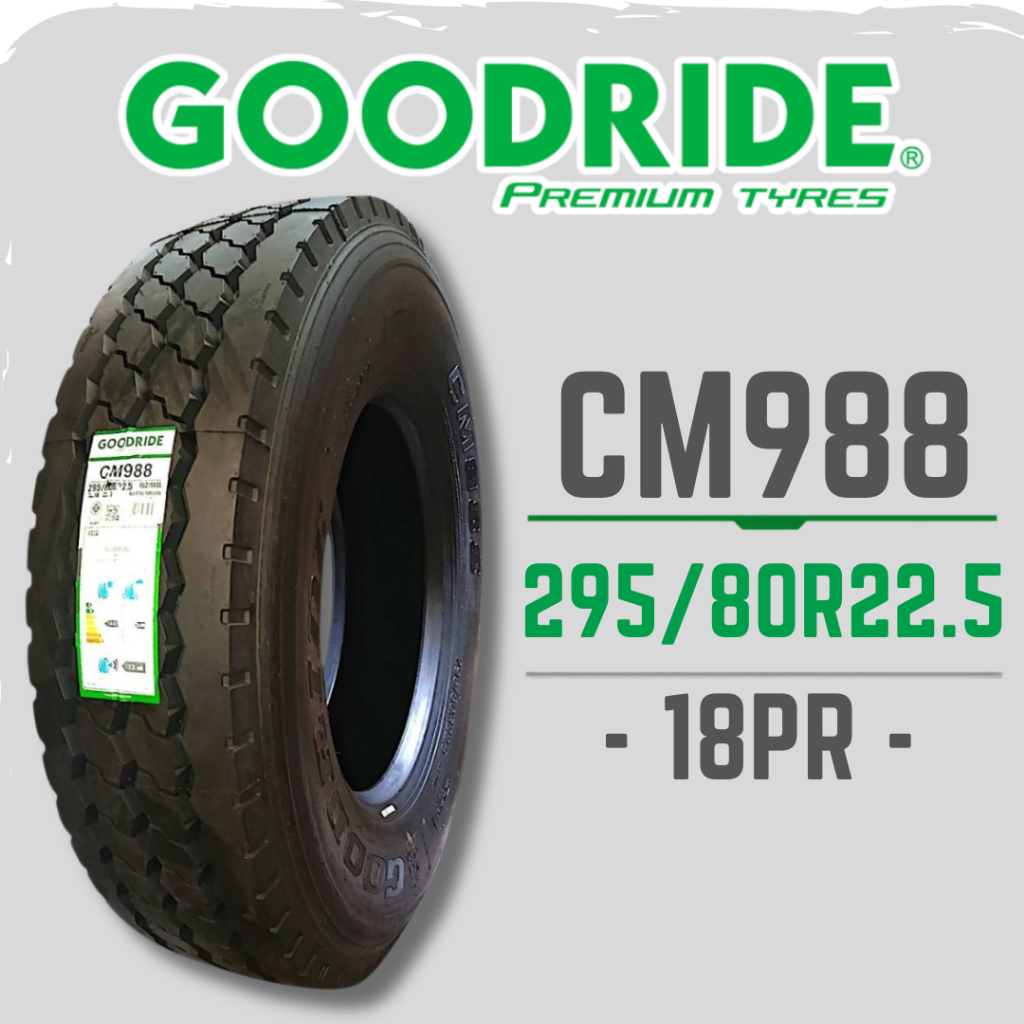 ยางรถบรรทุกเรเดียล 295/80R22.5 18PR ยี่ห้อ GOODRIDE รุ่น CM988