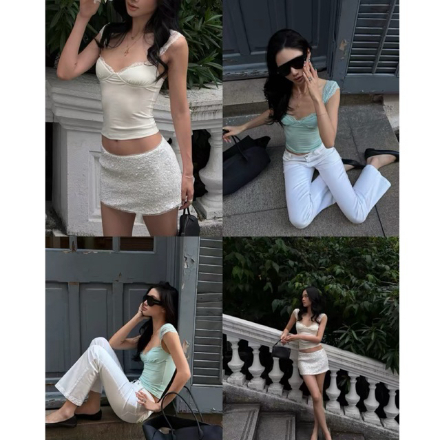 Rovente Top (สีขาว/สีฟ้าเขียว)