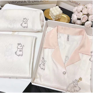 🐼☁️💖 ชุดนอน 2 ชิ้น ลายแพนด้าน่ารัก สไตล์หวานน่ารัก ผ้าใส่สบายระบายอากาศดี เหมาะฤดูร้อนสำหรับสาวหวาน มีไซส์ M-2XL จัดส่งจ