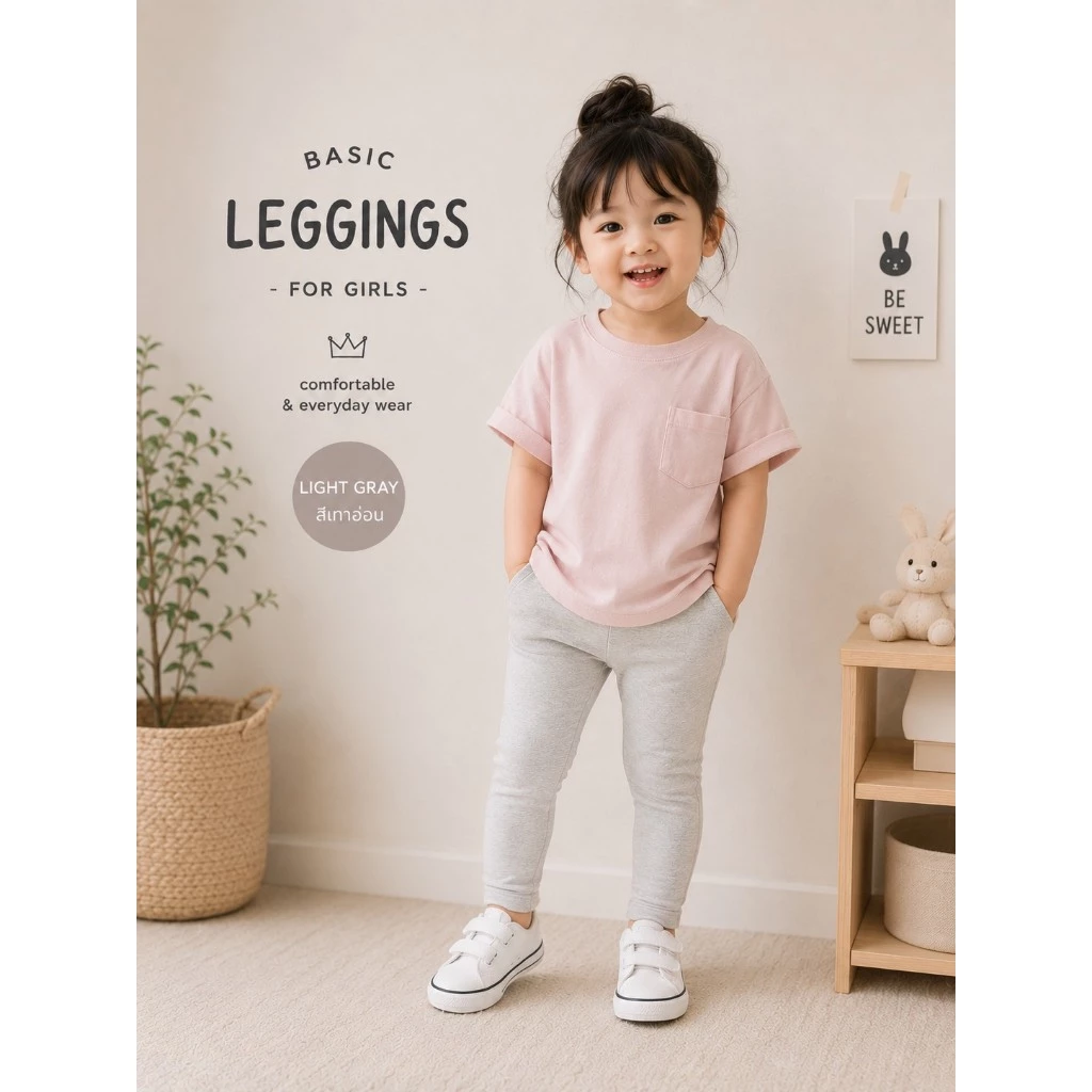 (KIDS) เลคกิ้งเด็กสีพื้น สีเบสิค มีไซส์S ถึง XXL ผ้ายืด 4 ด้าน ใส่สบาย (กดเลือกไซส์ เลือกสี) เชคตารางไซส์ก่อนนะคะ thumbnail 10