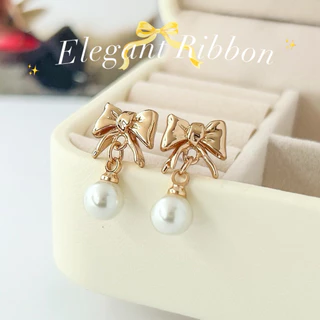 BestSeller💖✨ Elegant Ribbon🪞🎀✨ต่างหูโบว์ สไตล์คุณหนู ลูกคุณ สไตล์เกาหลี ตุ้มหู GlamandGlow.bkk