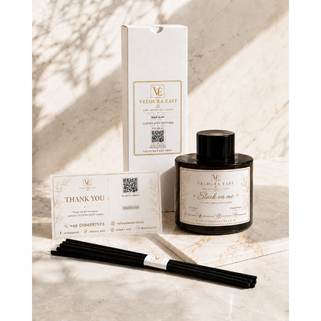 VELOURA EAST Stuck on Me Luxury Reed Diffuser 100ml | Long Lasting Home Fragrance | Premium Botanical Floral Scent