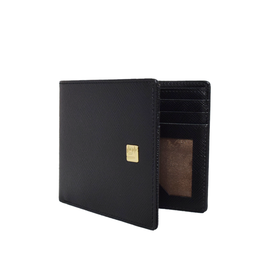 Guy Laroche กระเป๋าสตางค์หนัง พับสั้น 6 CARD สีดำ รุ่น AGP08646S6BLS