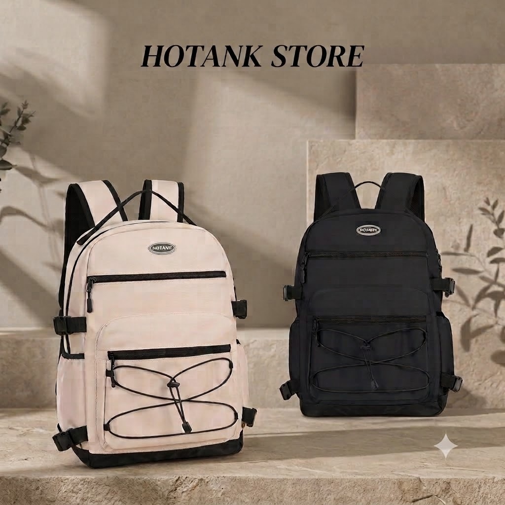 HOTANK- เกาหลี จุของได้เยอะ กระเป๋าเป้ กระเป๋าแฟชั่น ผ้าไนล่อน กระเป๋าเป้สะพายหลัง เหมาะกับการเดินทาง