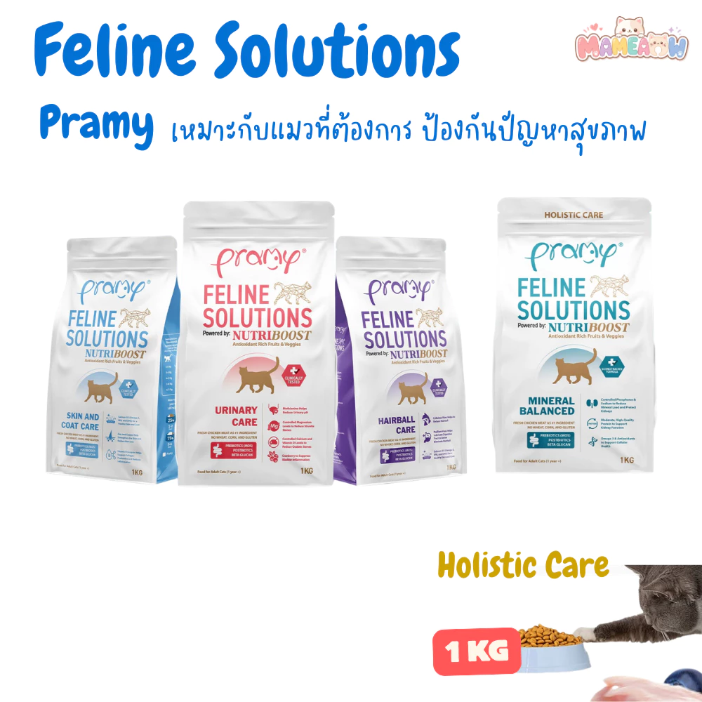 [สูตรเฉพาะทาง] Pramy Feline Solutions อาหารแมวสูตรเฉพาะทาง พัฒนาโดยสัตวแพทย์ ขนาด 1 kg
