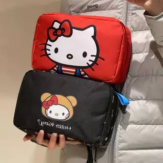 กระเป๋าเดินทางแบบแขวน Hello Kitty กระเป๋าใส่เครื่องสำอาง พับได้ กันน้ำ จุของเยอะ กระเป๋าจัดระเบียบ อุปกรณ์อาบน้ำ พกพา สำ