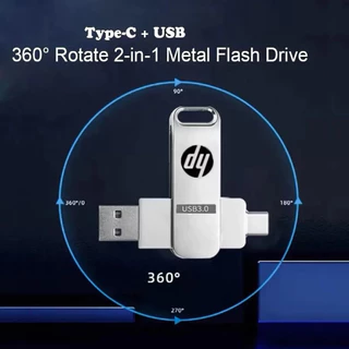 HP Type-C 2-in-1 OTG USB 3.0 ความเร็วสูง 1TB/2TB สำหรับมือถือ iPhone Android พกพาสะดวก