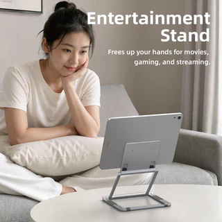 GOOJODOQ ขาตั้งจอพกพา พับได้ ขนาดกะทัดรัด ปรับระดับสูง-ต่ำ อะลูมิเนียมแข็งแรง