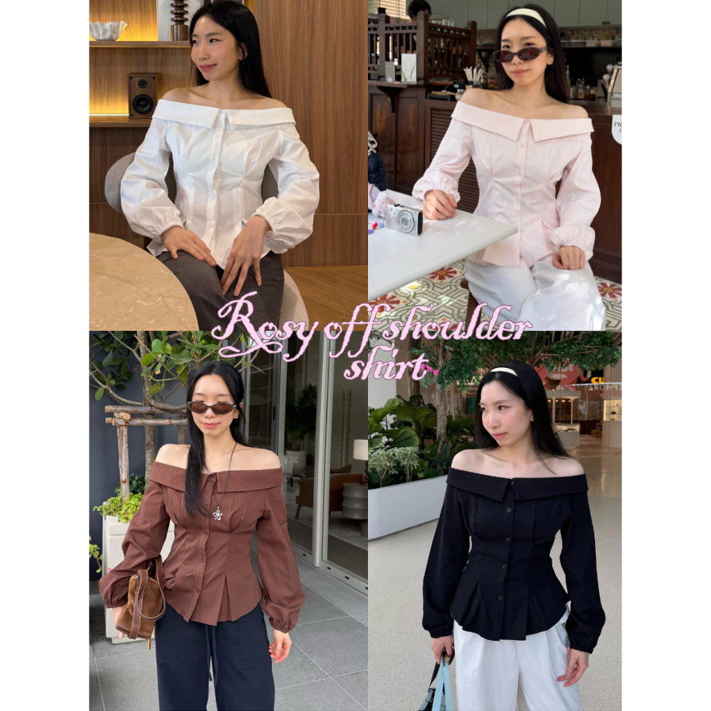 UIUI | ROSY OFF SHOULDER SHIRT เสื้อเชิ้ตปาดไหล่
