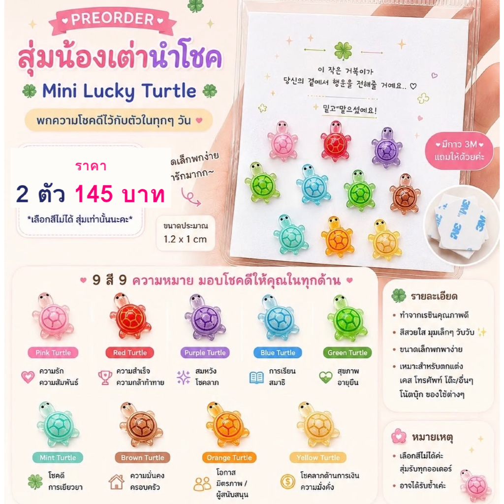 สุ่มน้องเต่านำโชค mini lucky turtle / pre-order by Kcosmo